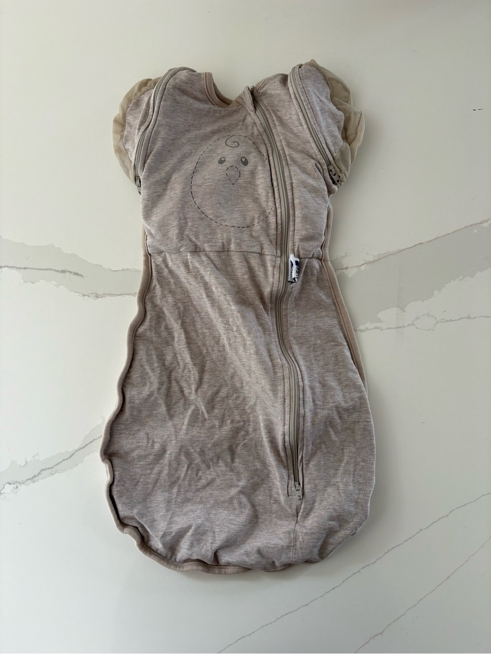 Nested Bean Beige Baby Swaddle Sleeveless Zipper Sleep Sack